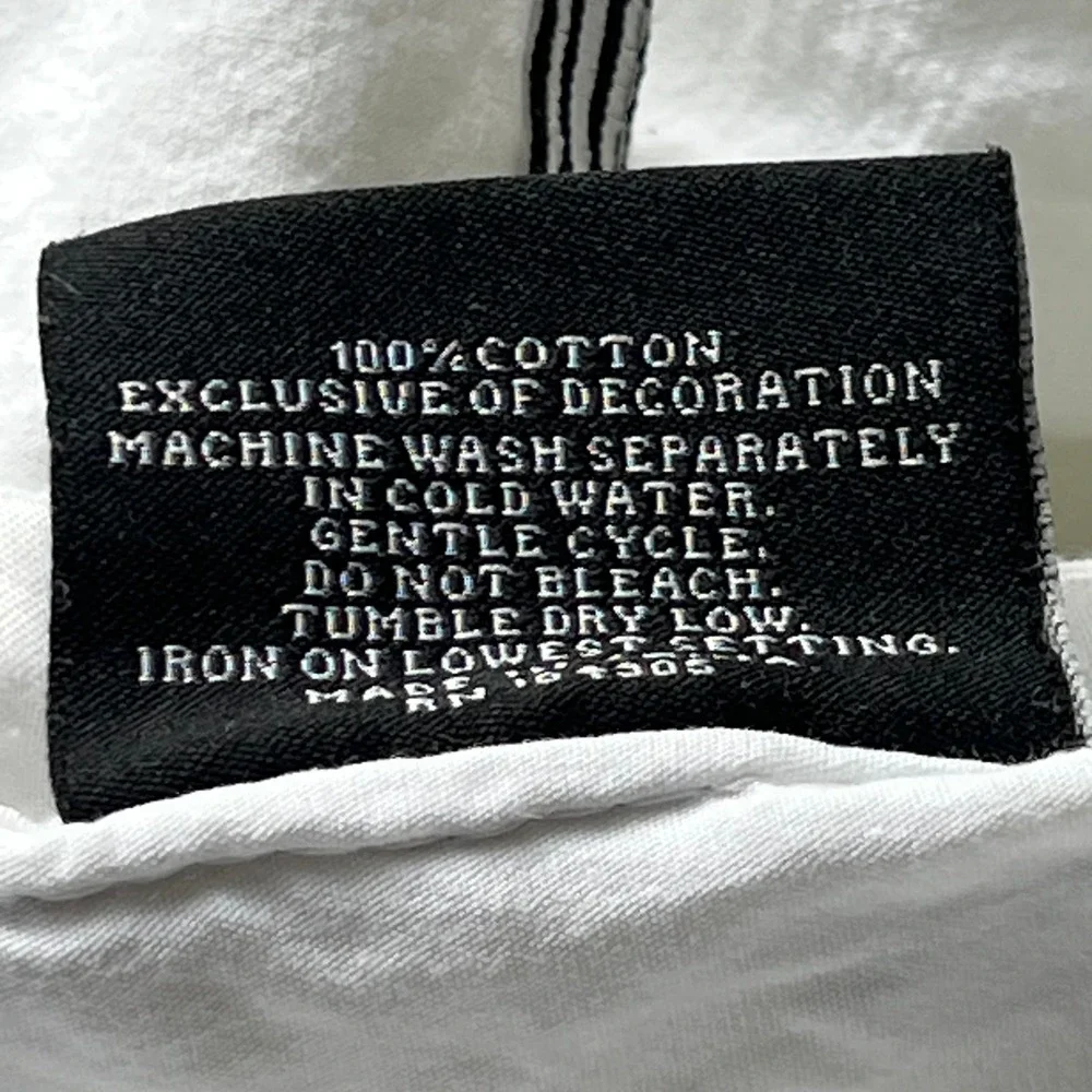 Hotel Collection Duvet Cover Queen White Black Ribbon Trim 100% Cotton Modern